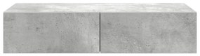 Falipolc fiókokkal betonszürke 80x33x17 cm műszaki fa