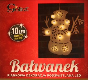 Fénydekoráció Hóember habszivacs 10 led