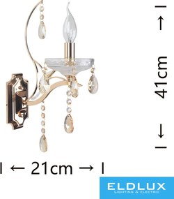 E68-1ELDLUX Kristály Fali Lámpa IP20