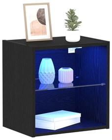 Lebegő Polc 2 db Fekete Tölgy 40x28,5x40 cm Mérnöki Fa