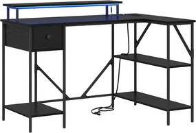 vidaXL Asztal fiókkal Fekete tölgy 120 x 79 x 86,5 cm Faanyag