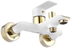 REA Bloom White gold kádtöltő csaptelep zuhanyszettel