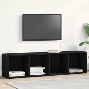 fekete tölgy szerelt fa könyvespolc 36x30x143 cm
