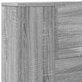 szürke sonoma színű áthidalószekrény LED-ekkel 100x16,5x103,5cm