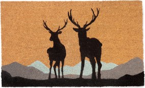 Kókuszrost Lábtörlő vadászminta, Bikák, 74x45cm