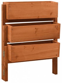 narancssárga tömör fenyőfa összecsukható kerti ültetőláda 60x14x75 cm