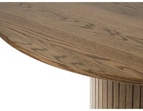 Kerek étkezőasztal tölgyfa dekorral ø 120 cm Nola – Unique Furniture
