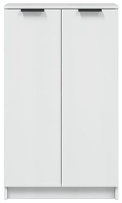 magasfényű fehér szerelt fa cipősszekrény 59 x 35 x 100 cm