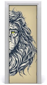 Poszter tapéta ajtóra Hipsterski oroszlán 75x205 cm