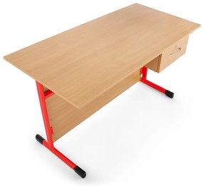 Tanári szék 1 fiókkal, piros - ral 3020