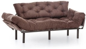 Nitta Triple Kihúzhatós Kanapé, Futon, 3 személyes, 225x70 cm, fém, barna