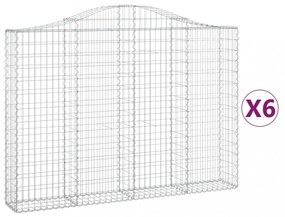 6 db íves horganyzott vas gabion kosár 200x30x140/160 cm