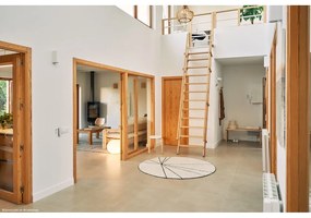 Krémszínű mosható kézi szövésű pamut kerek szőnyeg ø 160 cm Trace Beige – Lorena Canals