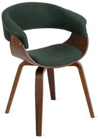 Elegáns Étkezőszék Zöld/Dió Színben. GARY 2