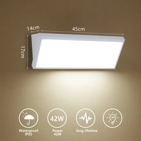 Brilagi - LED kültéri fali lámpatest TRIANGLE LED/42W/230V 3000/4000/6500K fehér IP65