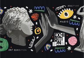 Fotótapéta Flizelin Dekoratív az irodába Színes kiállítás 152x104 Ragasztó