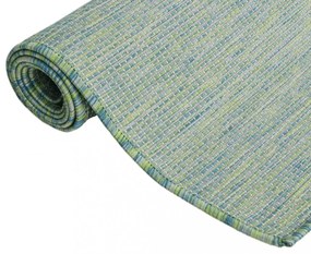 türkizkék lapos szövésű kültéri szőnyeg 80 x 250 cm