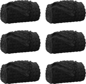 vidaXL Takarók 6 pcs Fekete 150 x 130 cm Gyapjú