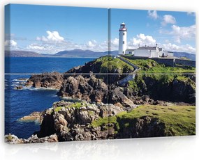 Vászonkép 120x80 Világítótorony tengerpart tenger sziklák Írország természet nyár