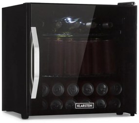 Klarstein Beersafe L Onyx, hűtőszekrény, E energiahatékonysági osztály, LED, fém rácsok, üvegajtó, fekete