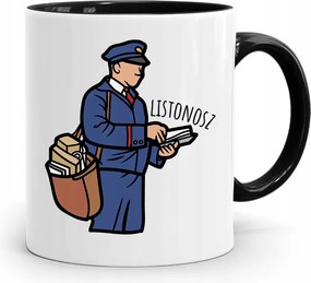 Fekete Bögre Postásnak Ajándék fényképes nyomtatással