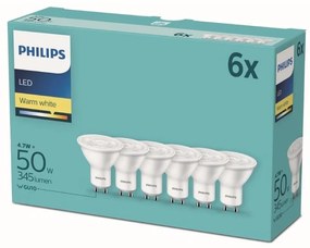 Philips KÉSZLET 6x LED Izzó Philips GU10/4,7W/230V 2700K P5417