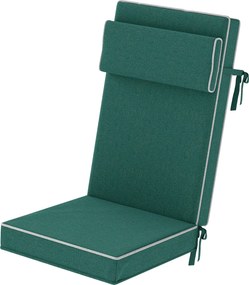 Outsunny Ülőpárna 120 x 47 x 9.5 cm Vízálló Székpárna Pántokkal, Fejtámlával, UPF50+ Kültéri-Beltéri Ülőpárna, Ülőpárna Összecsukható Székhez, Étkezős