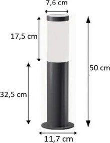 Brilagi - Kültéri lámpa ELIA 1xE27/20W/230V IP44 50 cm antracit