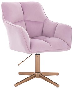 HR550CROSS Halványlila modern velúr szék arany lábbal