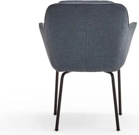 Kék kárpitozott karfás étkezőfotel Sadira – Teulat