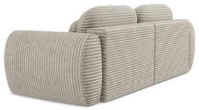 Világosbarna kordbársony kinyitható-tárolóhelyes kanapé 266 cm Kini – Makamii