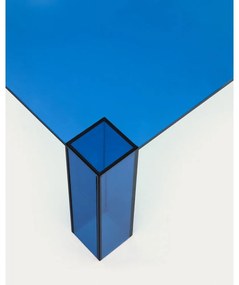 Kék üveg dohányzóasztal 85x85 cm Adularia – Kave Home
