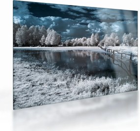 Üveg kép - Fagyott táj (70x50 cm)