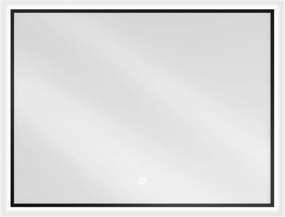 Mexen Erma világító LED fürdőszobai tükör 80 x 60 cm, 6000K, páramentes, fekete keret - 9814-080-060-611-70