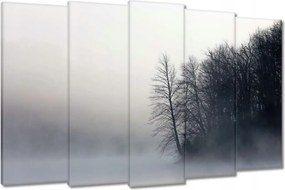 Vászonkép 150x95 Ködös erdő Tél