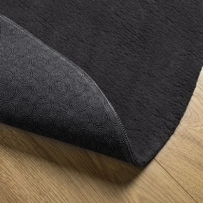 Területi Szőnyeg Fekete 140x200 cm Polyester Csúszásmentes