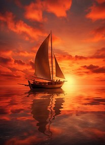 Poszter 40x55cm Naplemente vitorlái alatt