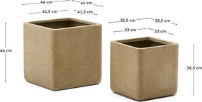 Műkő kaspó szett 2 db-os Minoa – Kave Home