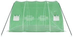 zöld acélvázas melegház 24 m² 6 x 4 x 2,85 m