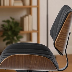 Fekete Eco-bőr Irodai Forgószék TEKSAS