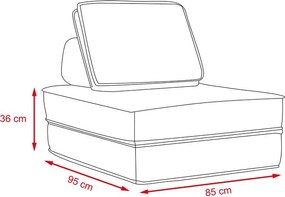 CALMERO kinyitható, multifunkciós kanapé – világosszürke