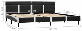 szürke LED-es műbőr ágykeret 180 x 200 cm