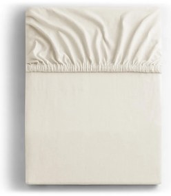 Fehér-krémszínű gumis jersey lepedő 220x200 cm Amber – Restilo