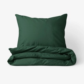 Goldea karácsonyi pamut ágyneműhuzat garnitúra - sötétzöld 150 x 200 és 50 x 60 cm