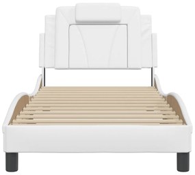 fehér műbőr ágykeret Viana matrac nélkül 90x190 cm