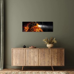 Kép - Motoros lángokkal (órával) (90x30 cm)