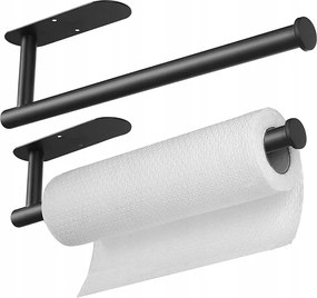 Konyhai papírtekercs tartó 2db fekete alumínium