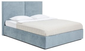Kék kárpitozott ágyneműtartós franciaágy ágyráccsal 180x200 cm Thessa Bold – Bonami Selection