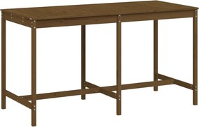 vidaXL mézbarna tömör fenyőfa kerti asztal 203,5x90x110 cm