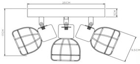 Lucide 00929/13/30 - Spotlámpa FILOX 3xE14/40W/230V